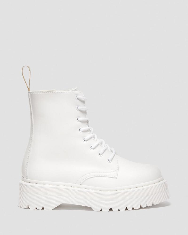 Botas Plataforma Dr Martens Vegan Jadon II Kemble Mono Hombre Blancos | MX 245WNB